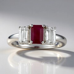 Anello in argento con Rubino Keniano