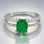 Anello placcato in platino con Smeraldo Bahia