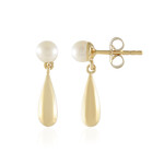 Cremefarbene Süßwasserzuchtperlen-Silberohrringe