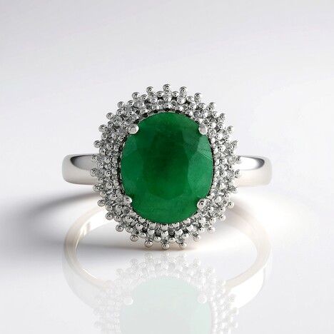 Anello in argento con Berillo color smeraldo