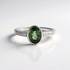 Anello in argento con Apatite Cromo