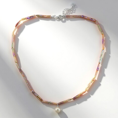 Collana in argento con Perla Keshi (TPC)