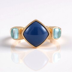 Blauer Opal-Silberring