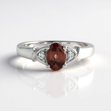 Bague en argent et Zircon champagne