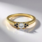 Anello in oro con Zaffiro Bianco (Adela Gold)