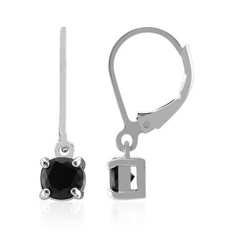 Pendientes en plata con Espinela negra