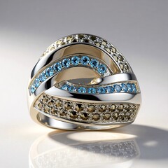 Anello in argento con Topazio Blu Svizzero (Annette classic)