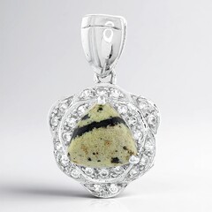 Ciondolo in argento con Diaspro Dalmata
