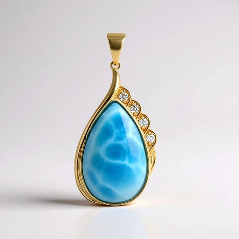 Ciondolo in oro con Larimar
