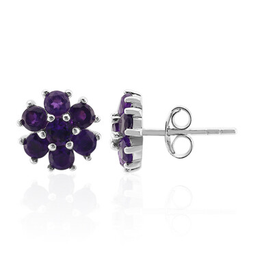 Sambia-Amethyst-Silberohrringe