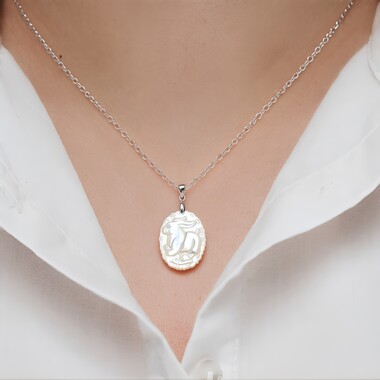 Pendentif en argent et Nacre