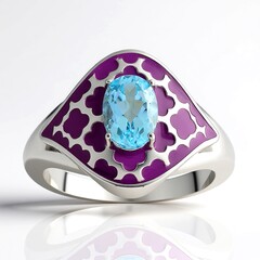 Anello in argento con Topazio Blu Cielo (SAELOCANA)