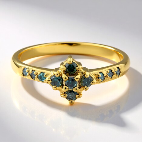 Anello placcato in oro con Diamante Fancy