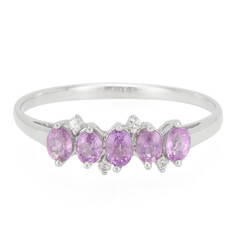 Zilveren ring met Onverhitte Purper Saffieren