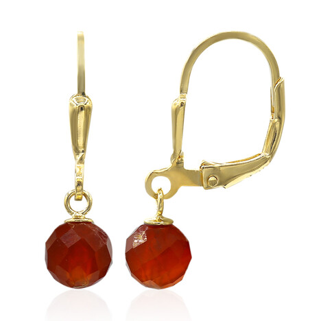 Roter Onyx-Silberohrringe