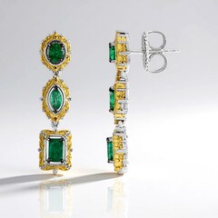 Orecchini in argento con Smeraldo Zambia (Gems en Vogue)