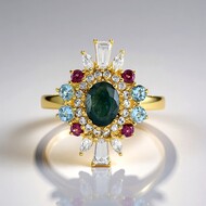 Bague en argent et Grandidierite (Adela Silber)