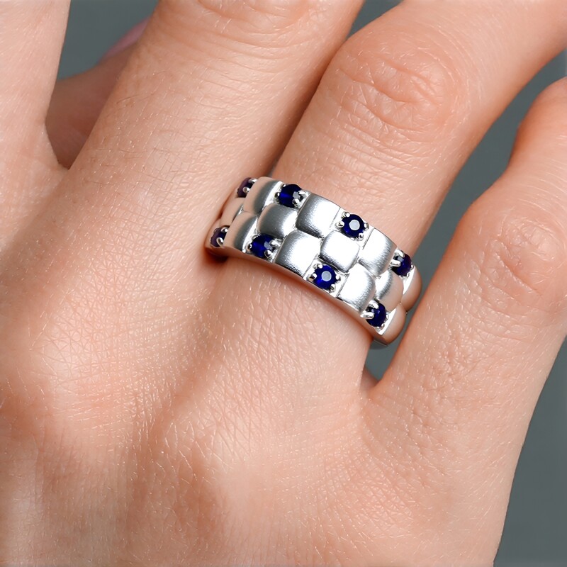 Blauer Saphir-Silberring (Remy Rotenier)