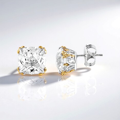 Orecchini in argento con Quarzo Bianco (Gems en Vogue)