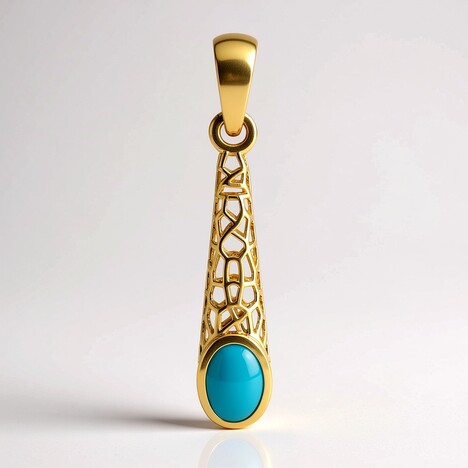 Ciondolo in oro con Turchese Sleeping Beauty (Ornaments by de Melo)