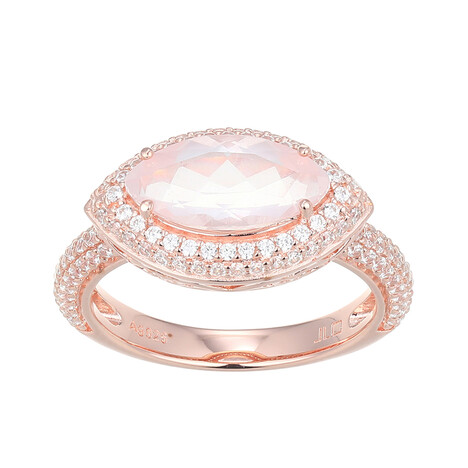 Rose Quartz Silver Ring