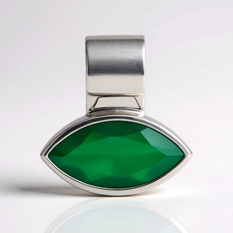 Ciondolo in argento con Onice Verde (MONOSONO COLLECTION)