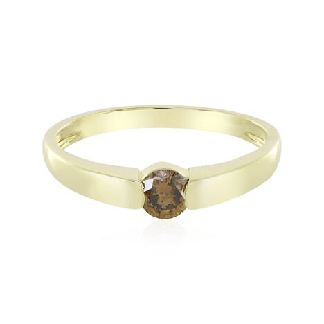 Gouden ring met een I2 Bruine Diamant