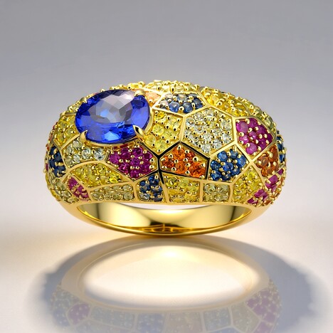 Anello in oro con Tanzanite AAA (de Melo)