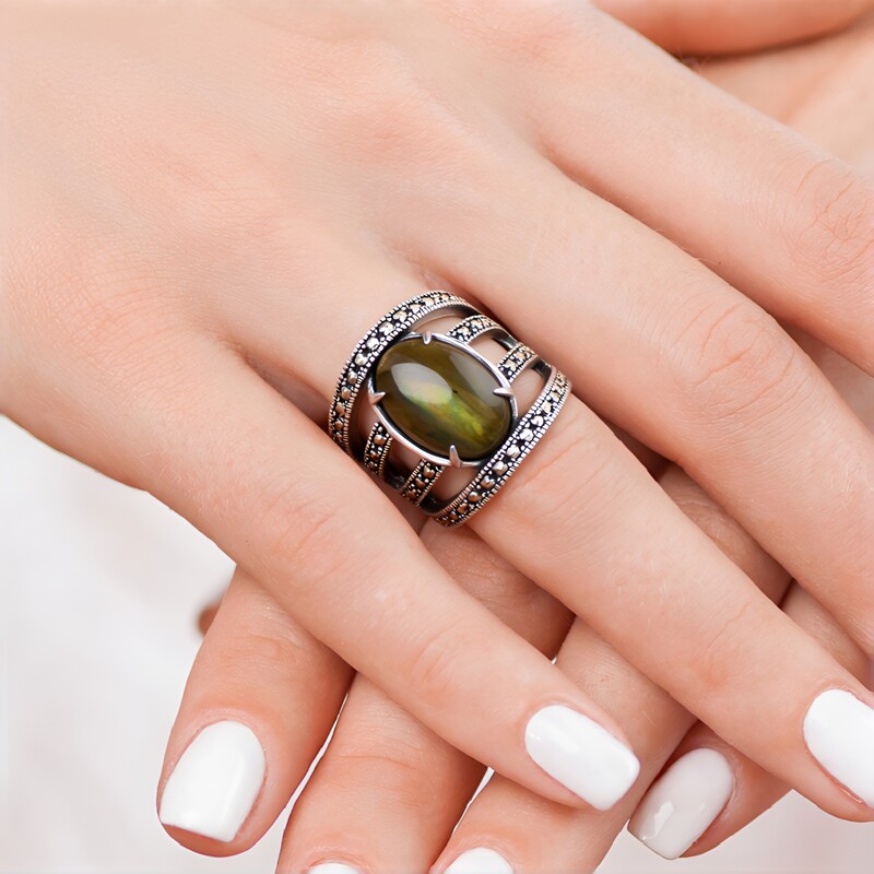 Labradorit-Silberring (Annette classic)