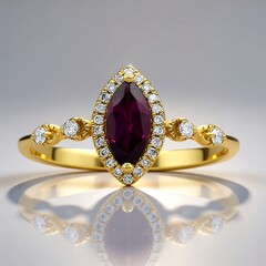 Anello in oro con Rodolite