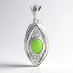 Ciondolo in argento con Crisoprasio Imperiale