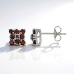 Orecchini in placcati in platino con Diamante Fancy