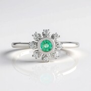 Anello in argento con Smeraldo Russo