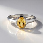 Anello in argento con Berillo Giallo