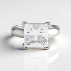 Anello in argento con Quarzo Bianco