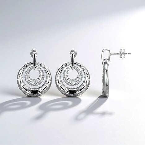 Orecchini in argento con Zircone (Adela Silber)