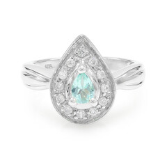 Bague en argent et Fluorapatite verte