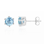 Pendientes en plata con Topacio azul cielo