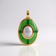 Green Chalcedony Silver Pendant (KM by Juwelo)