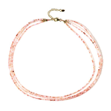 Pinkfarbener Opal-Silberhalskette