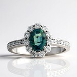 Anello in argento con Zaffiro Petrolio
