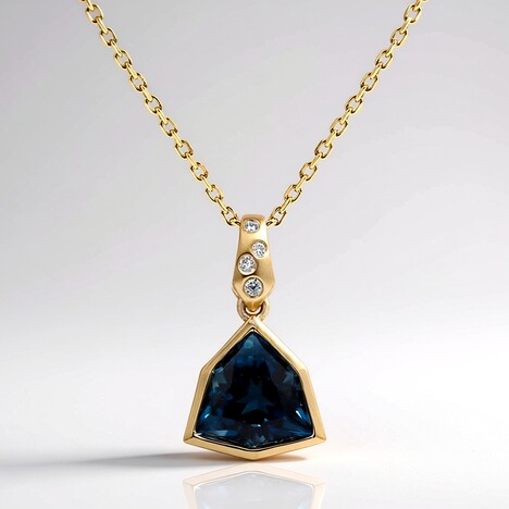 Collana in oro con Topazio Blu Londra (CIRARI)