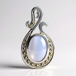 Ciondolo in argento con Agata Lace Blu (Annette classic)