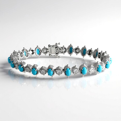 Bracciale in argento con Turchese Sleeping Beauty (Dallas Prince Designs)