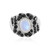 Bague en argent et Pierre de Lune arc-en-ciel