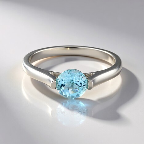 Anello in argento con Topazio Blu Cielo