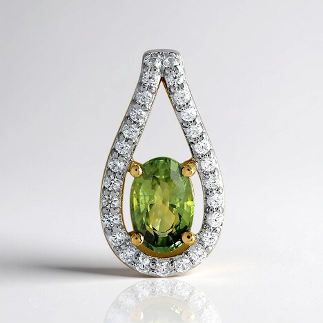 Ciondolo in oro con Zaffiro Verde Acacia del Queensland (Mark Tremonti)