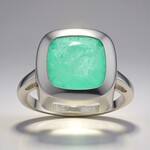 Anello in argento con Quarzo verde pastello