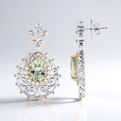 Orecchini in argento con Ametista Verde