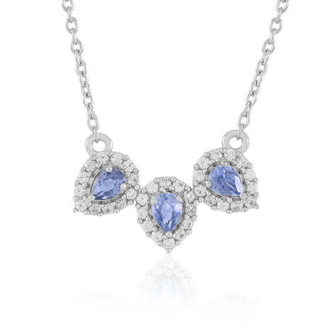 Collar en plata con Zafiro azul Ceylon
